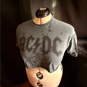 AC/DC Gray Crop Top